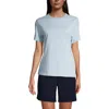Lands' End School Uniform  Short Sleeve Feminine Fit Essential T-shirt In Chambray Blue