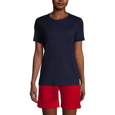 Lands' End School Uniform  Short Sleeve Feminine Fit Essential T-shirt In Classic Navy