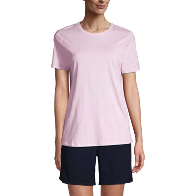 Lands' End School Uniform  Short Sleeve Feminine Fit Essential T-shirt In Ice Pink