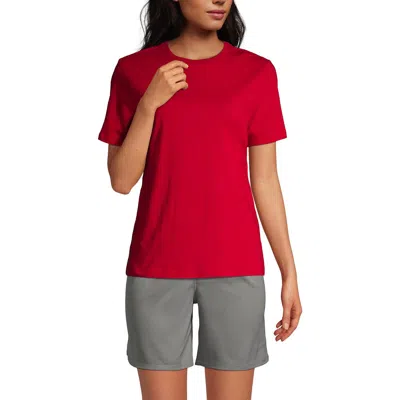 Lands' End School Uniform  Short Sleeve Feminine Fit Essential T-shirt In Red