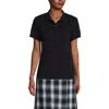 Lands' End School Uniform  Short Sleeve Feminine Fit Interlock Polo Shirt In Black