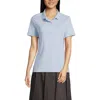 Lands' End School Uniform  Short Sleeve Feminine Fit Interlock Polo Shirt In Blue