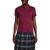 Lands' End School Uniform  Short Sleeve Feminine Fit Interlock Polo Shirt In Burgundy