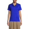 Lands' End School Uniform  Short Sleeve Feminine Fit Interlock Polo Shirt In Cobalt