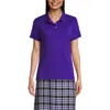 Lands' End School Uniform  Short Sleeve Feminine Fit Interlock Polo Shirt In Deep Purple