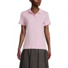 Lands' End School Uniform  Short Sleeve Feminine Fit Interlock Polo Shirt In Ice Pink
