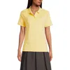 Lands' End School Uniform  Short Sleeve Feminine Fit Interlock Polo Shirt In Maize