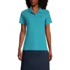 Lands' End School Uniform  Short Sleeve Feminine Fit Interlock Polo Shirt In Teal Breeze