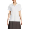 Lands' End School Uniform  Short Sleeve Feminine Fit Interlock Polo Shirt In White