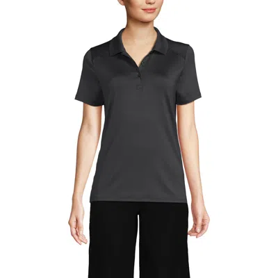 Lands' End School Uniform  Short Sleeve Feminine Fit Rapid Dry Polo Shirt In Gray
