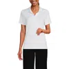Lands' End School Uniform  Short Sleeve Feminine Fit Rapid Dry Polo Shirt In White