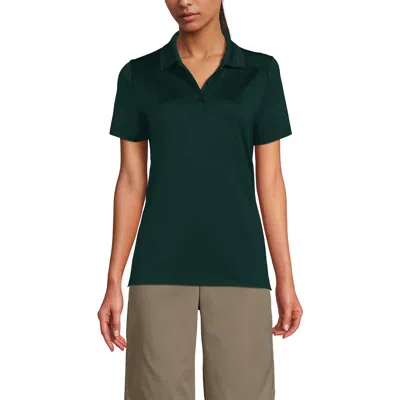 Lands' End School Uniform  Short Sleeve Feminine Fit Rapid Dry Polo Shirt In Green