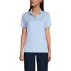 Lands' End School Uniform  Short Sleeve Feminine Fit Rapid Dry Polo Shirt In Blue