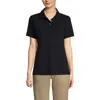 Lands' End School Uniform  Short Sleeve Interlock Polo Shirt In Black