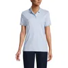 Lands' End School Uniform  Short Sleeve Interlock Polo Shirt In Blue