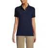 Lands' End School Uniform  Short Sleeve Interlock Polo Shirt In Classic Navy