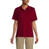 Lands' End School Uniform  Short Sleeve Interlock Polo Shirt In Garnet