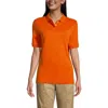 Lands' End School Uniform  Short Sleeve Interlock Polo Shirt In Orange Spice