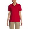 Lands' End School Uniform  Short Sleeve Interlock Polo Shirt In Red