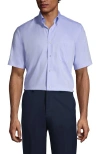 Lands' End School Uniform  Short Sleeve No Iron Pinpoint Dress Shirt In Blue