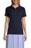 Lands' End School Uniform  Short Sleeve Peter Pan Collar Polo Shirt In Classic Navy