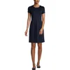 Lands' End School Uniform  Short Sleeve Ponte Dress In Classic Navy