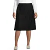 Lands' End Plus Solid A-line Skirt Below The Knee In Black