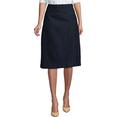 Lands' End School Uniform  Solid A-line Skirt Below The Knee In Classic Navy