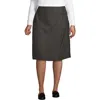 Lands' End Plus Solid A-line Skirt Below The Knee In Gray