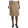 Lands' End School Uniform  Solid A-line Skirt Below The Knee In Khaki