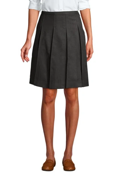 LANDS' END LANDS' END SCHOOL UNIFORM  SOLID BOX PLEAT SKIRT TOP OF KNEE