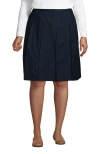 Lands' End School Uniform  Solid Box Pleat Skirt Top Of Knee In Classic Navy