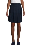 Lands' End School Uniform  Solid Box Pleat Skirt Top Of Knee In Classic Navy