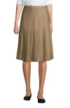 Lands' End School Uniform  Solid Pleated Skirt Below The Knee In Khaki