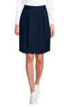 Lands' End School Uniform  Solid Pleated Skort Top Of Knee In Blue
