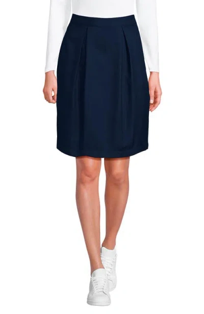 Lands' End School Uniform  Solid Pleated Skort Top Of Knee In Blue