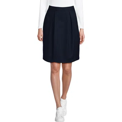 Lands' End School Uniform  Solid Pleated Skort Top Of Knee In Classic Navy