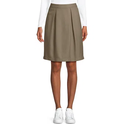 Lands' End School Uniform  Solid Pleated Skort Top Of Knee In Khaki