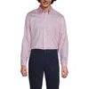 Lands' End School Uniform  Tailored Fit No Iron Solid Supima Cotton Pinpoint Buttondown Collar Dress In Light Rose Pink Blooms