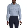 Lands' End School Uniform  Tailored Fit No Iron Solid Supima Cotton Pinpoint Buttondown Collar Dress In Mariner Blue Blooms