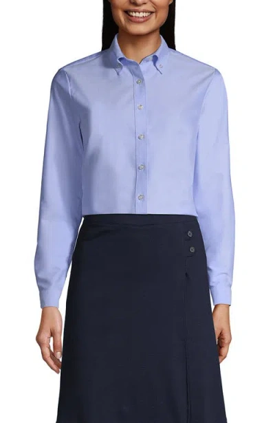 Lands' End Tall Long Sleeve Oxford Dress Shirt In Blue