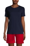 Lands' End Tall Short Sleeve Feminine Fit Essential T-shirt In Classic Navy