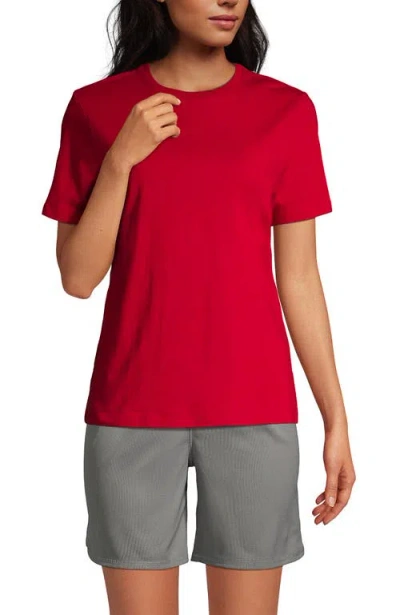 Lands' End Tall Short Sleeve Feminine Fit Essential T-shirt In Red