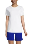 Lands' End Tall Short Sleeve Feminine Fit Essential T-shirt In White