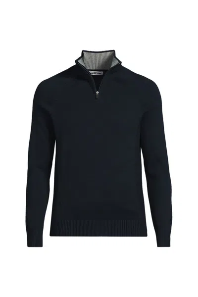 Lands' End School Uniform Unisex Big Cotton Modal Quarter Zip Sweater In Nude