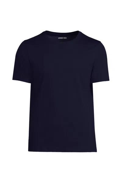Lands' End School Uniform Unisex Big Short Sleeve Basic Jersey T-shirt In Blue