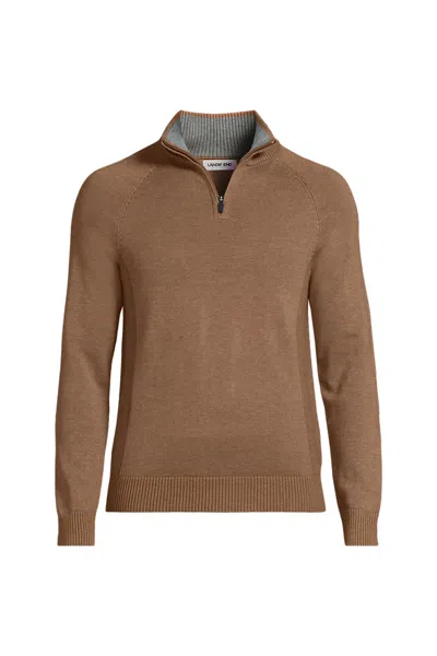 Lands' End School Uniform Unisex Cotton Modal Quarter Zip Sweater In Animal Print