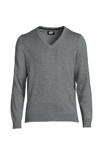 Lands' End School Uniform Unisex Cotton Modal Vneck Pullover Sweater In Green
