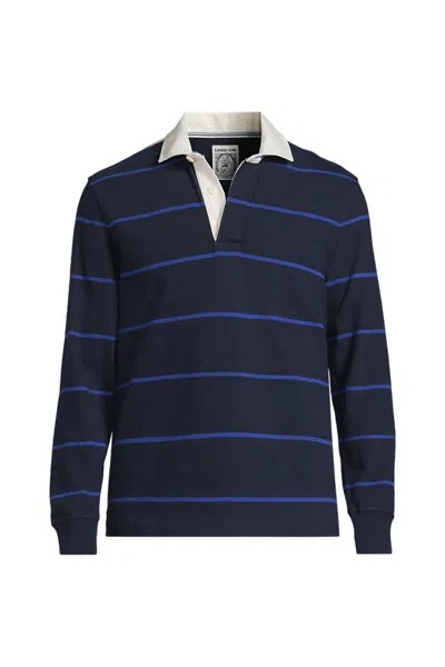 Lands' End School Uniform Unisex Long Sleeve Rugby Shirt In Blue