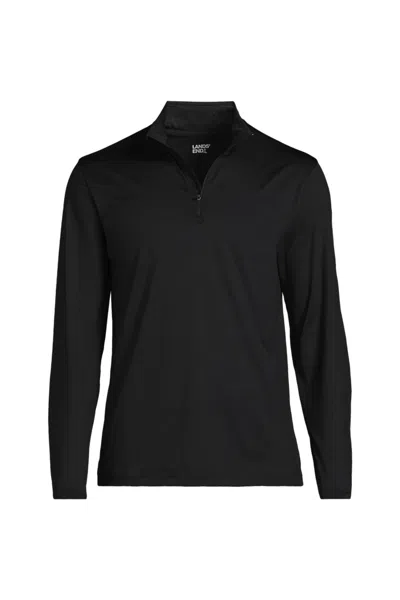 Lands' End School Uniform Unisex Rapid Dry Quarter Zip Pullover In Black